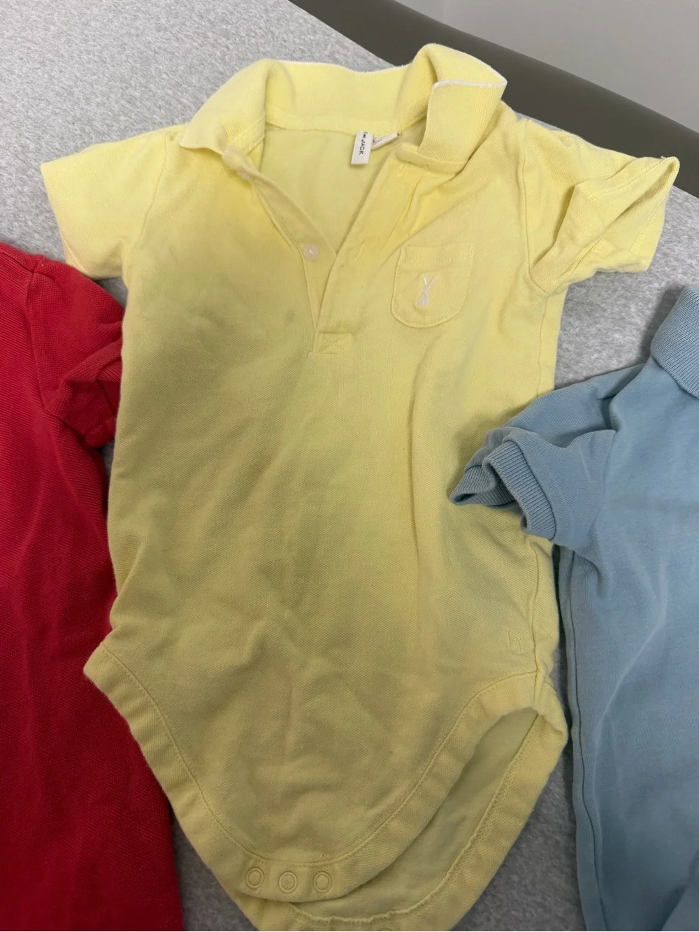 Ralph Lauren Baby Polo One-Piece Bodysuit - Red, Yellow, Blue